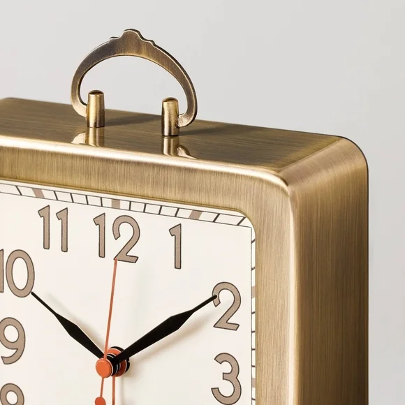 Hearth & Hand With Magnolia Mini Analog Table Clock Brass - Picture 2 of 3